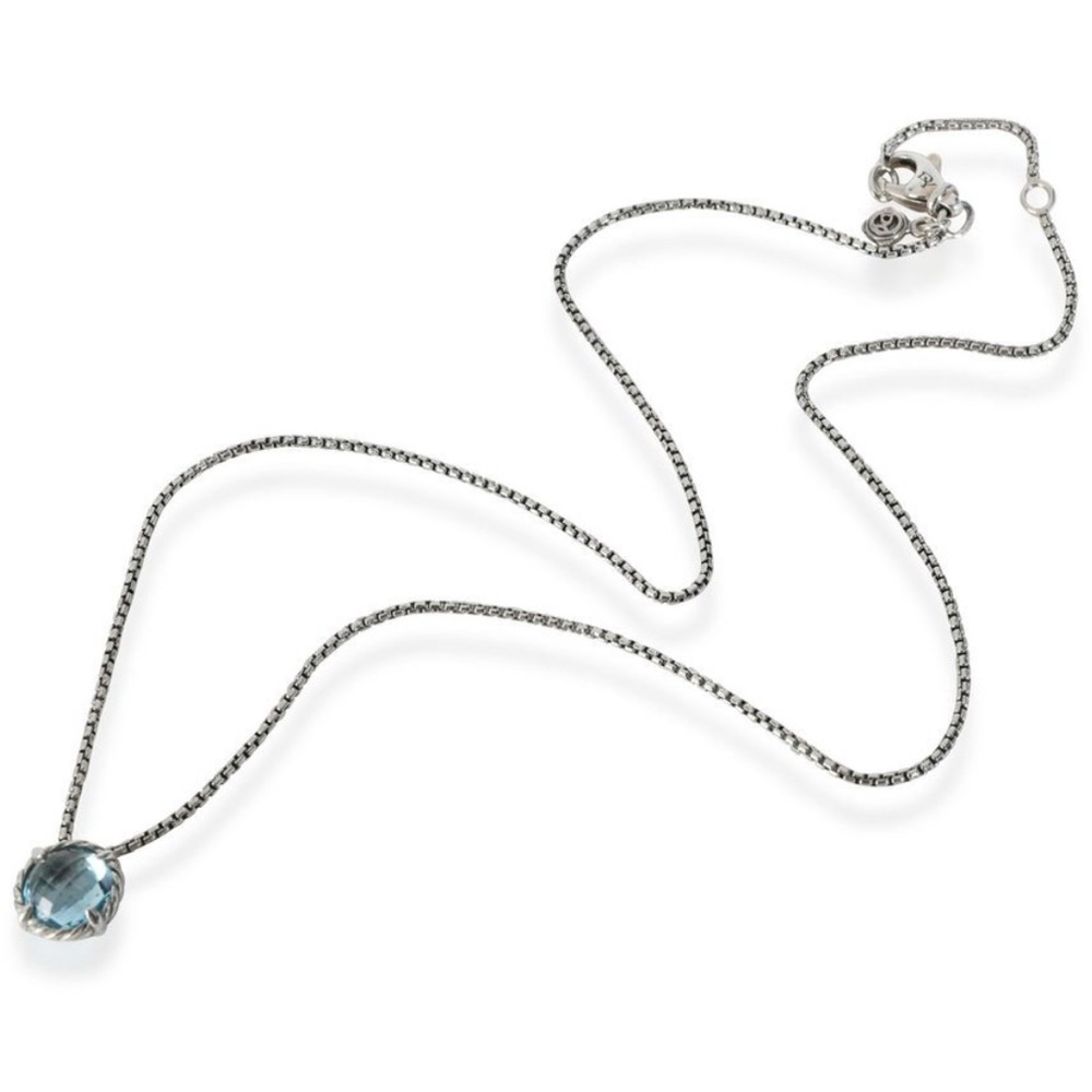 David Yurman Chatelaine Blue Topaz Fashion Pendant in Sterling Silver